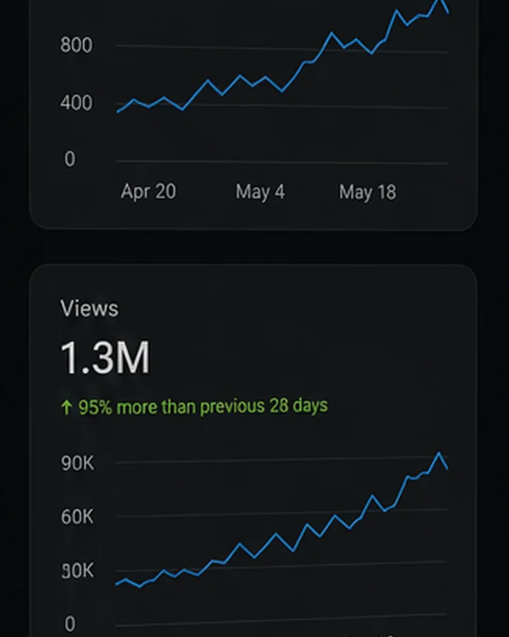 YouTube channel subscriber growth dashboard